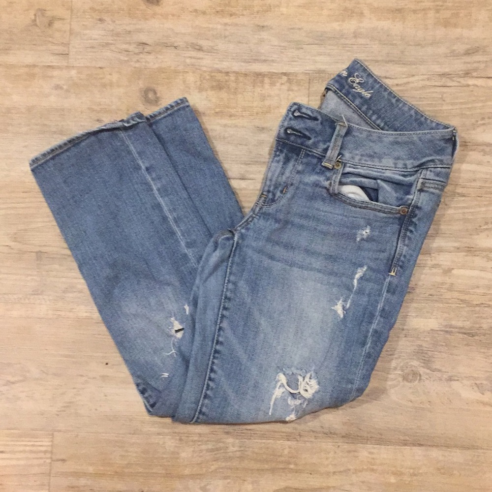 American Eagle artist crop jeans